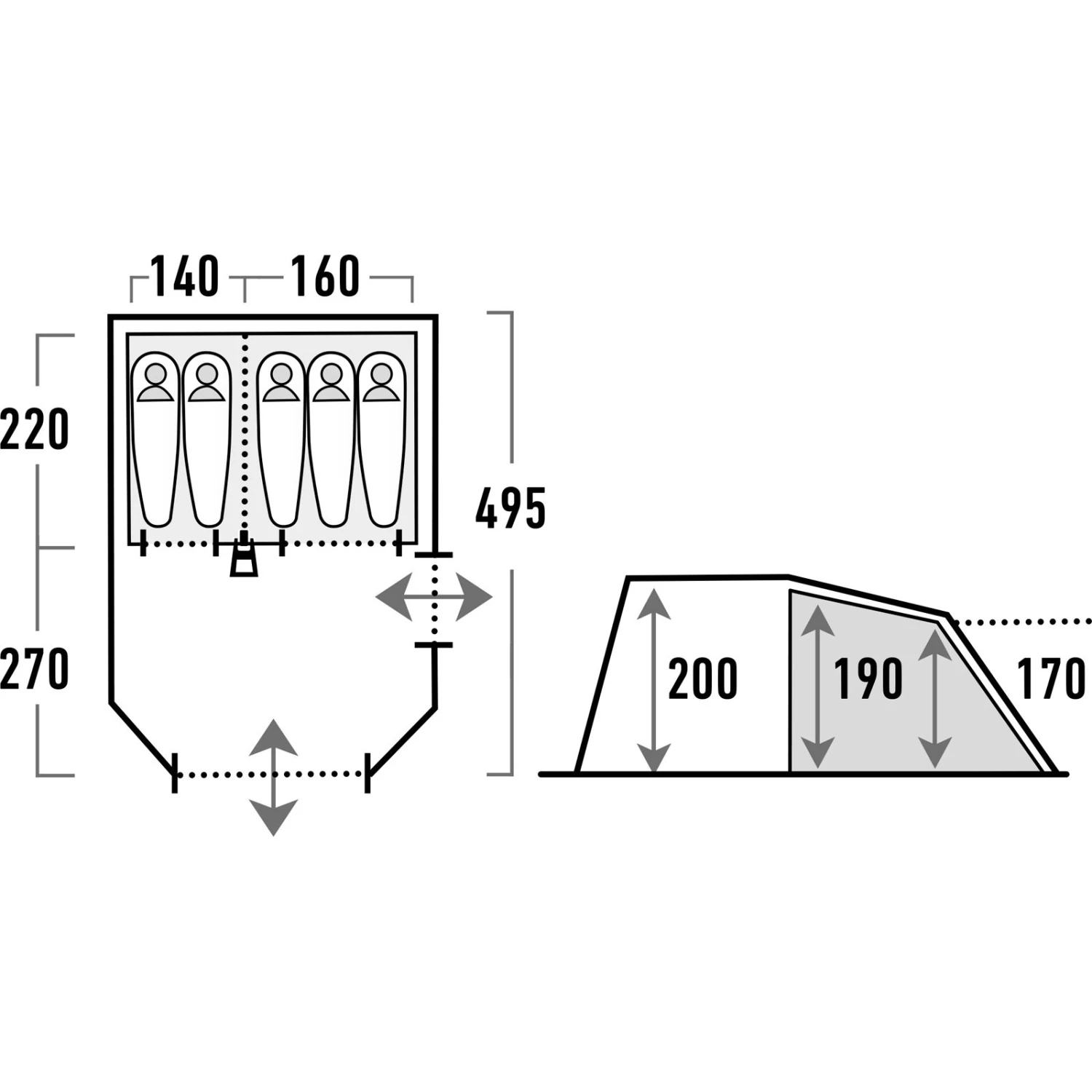 HIGH PEAK Bozen 5.0 - Familienzelt 4 HIGH PEAK Bozen 5.0 - Familienzelt – Bild 2