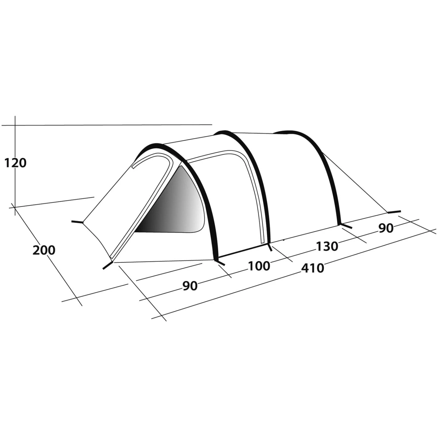 Outwell Earth 3 - Drei-Personen-Tunnel-Zelt 4 Outwell Earth 3 - Drei-Personen-Tunnel-Zelt – Bild 2